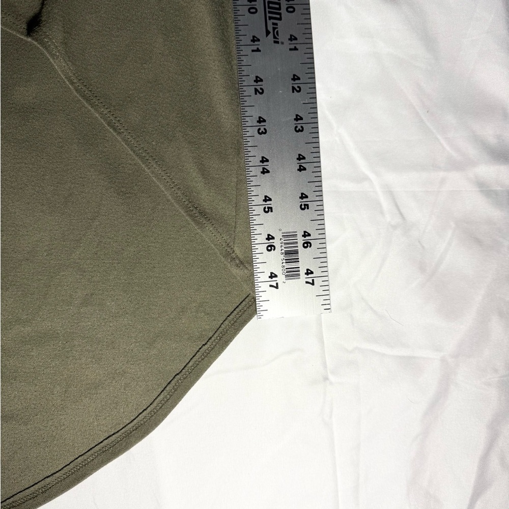 G.I.L.I. Olive Green Sleeveless Asymmetrical V-Neck Dress – Size M - Picture 10 of 12